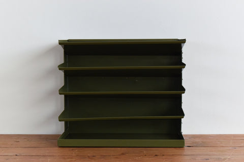 Vintage Green Metal Desk Tidy / Letter / Paper Rack by Veteran Series