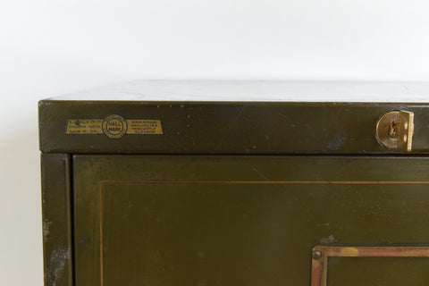 Vintage Green Metal Filing Cabinet