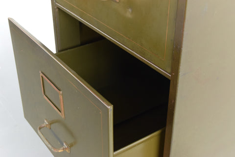Vintage Green Metal Filing Cabinet