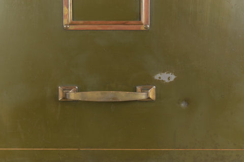 Vintage Green Metal Filing Cabinet