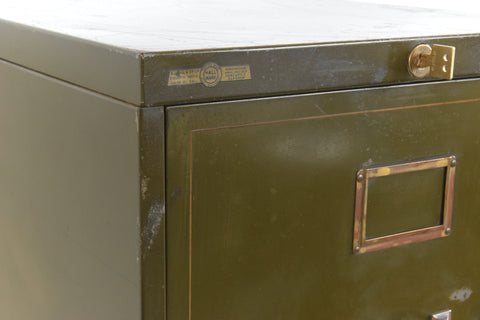 Vintage Green Metal Filing Cabinet