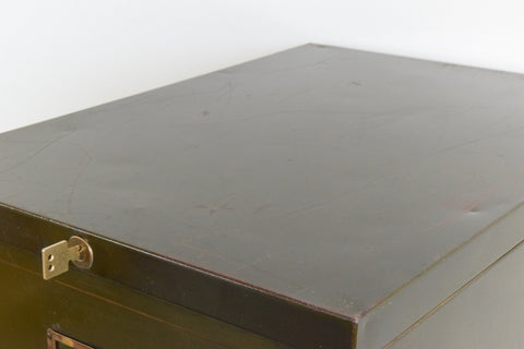 Vintage Green Metal Filing Cabinet