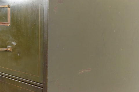 Vintage Green Metal Filing Cabinet