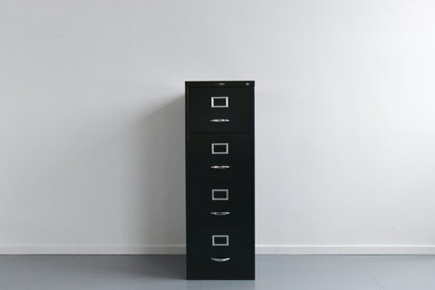 Vintage Green Metal Filing Cabinet by Harvey Milner