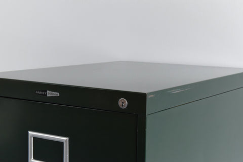 Vintage Green Metal Filing Cabinet by Harvey Milner