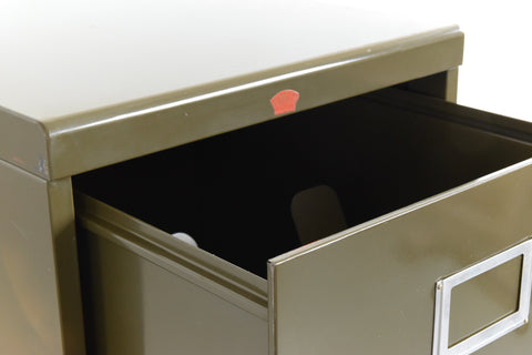 Vintage Green Metal Filing Cabinet by Howden
