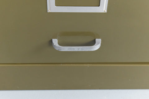 Vintage Green Metal Filing Cabinet by Howden