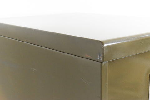Vintage Green Metal Filing Cabinet by Howden