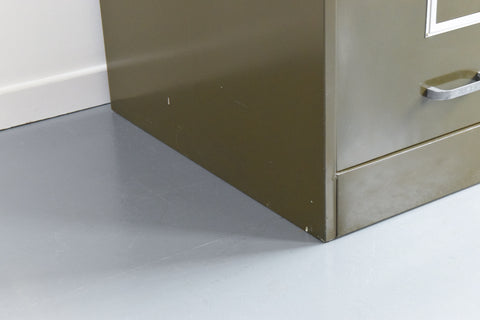 Vintage Green Metal Filing Cabinet by Howden