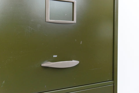 Vintage Green Metal Filing Cabinet by Leabank