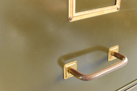 Vintage Green Metal Filing Cabinet by Shannon Systems