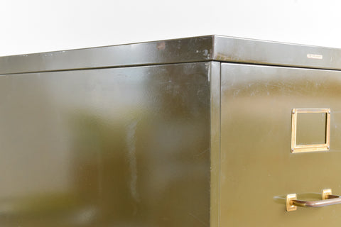 Vintage Green Metal Filing Cabinet by Shannon Systems