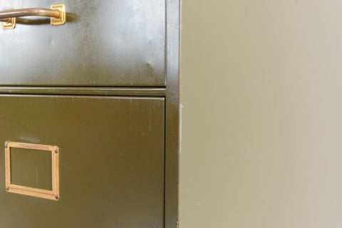 Vintage Green Metal Filing Cabinet by Shannon Systems