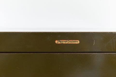 Vintage Green Metal Filing Cabinet by Shannon Systems