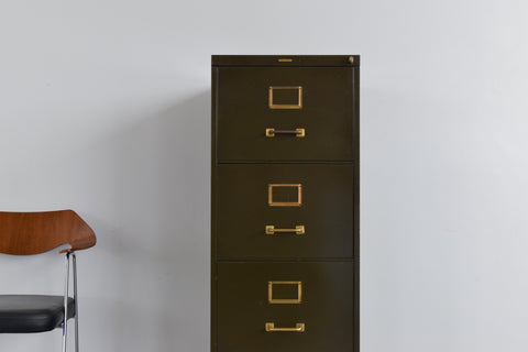 Vintage Green Metal Filing Cabinet by Shannon Systems