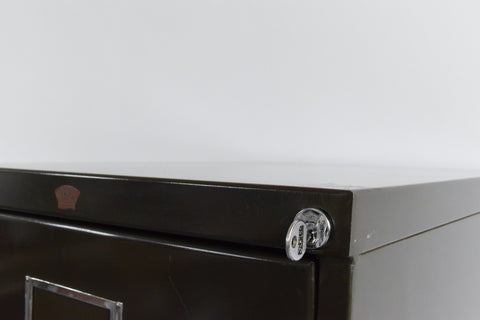 Vintage Green Metal Filing Cabinet by Howden