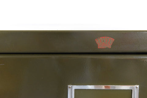 Vintage Green Metal Filing Cabinet by Howden