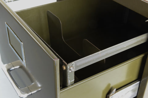 Vintage Green Metal Filing Cabinet by Howden