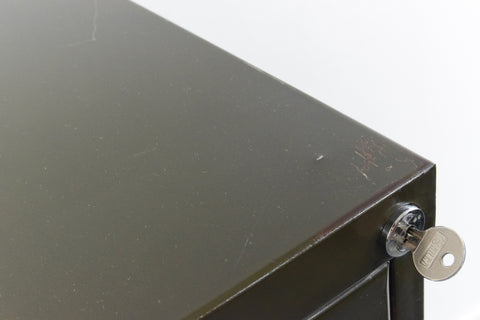 Vintage Green Metal Filing Cabinet by Howden