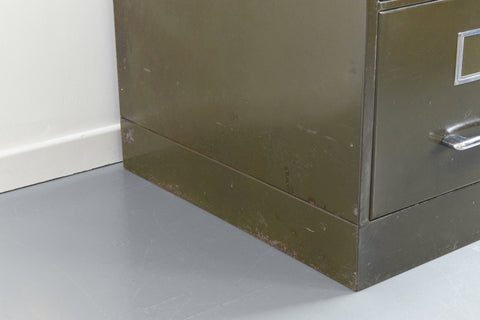 Vintage Green Metal Filing Cabinet by Howden