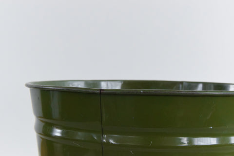Vintage Green Metal Waste Paper Bin / Bucket