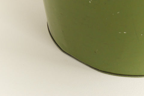 Vintage Green Metal Waste Paper Bin / Bucket