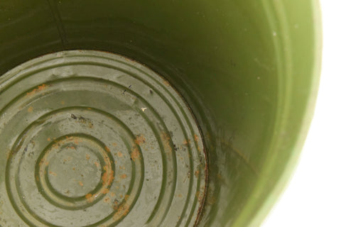 Vintage Green Metal Waste Paper Bin / Bucket