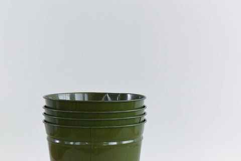 Vintage Green Metal Waste Paper Bin / Bucket