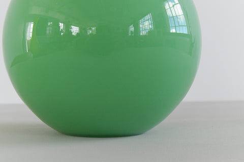 Vintage Green Opaline Glass Globular Vase