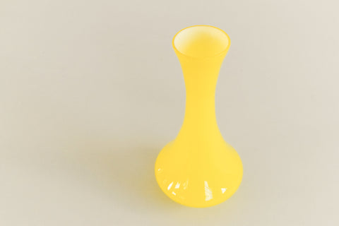Vintage Yellow Opaline Glass Vase