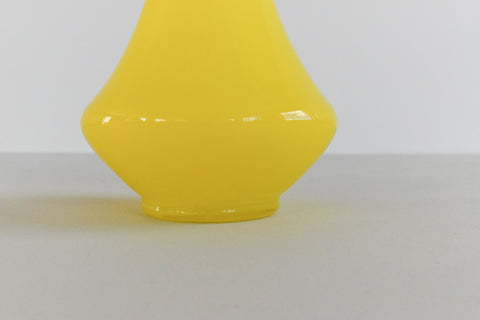 Vintage Yellow Opaline Glass Vase