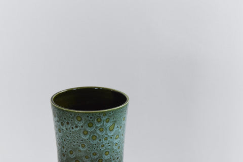 Vintage Green Patterned Vase by Withernsea Eastgate Pottery