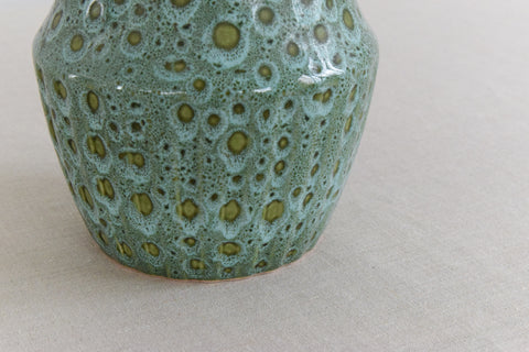 Vintage Green Patterned Vase by Withernsea Eastgate Pottery