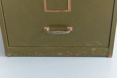 Vintage Green Metal Filing Cabinet by Remington