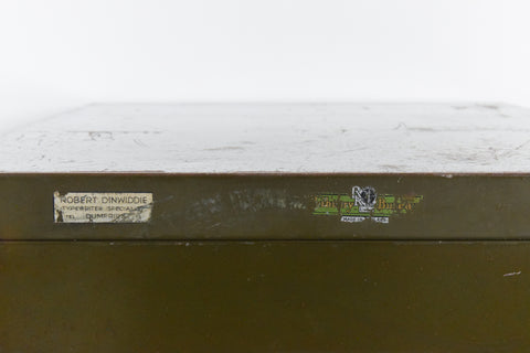 Vintage Green Metal Filing Cabinet by Remington