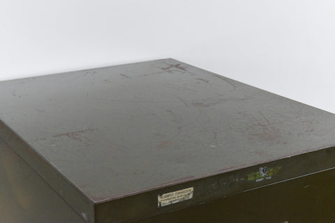 Vintage Green Metal Filing Cabinet by Remington