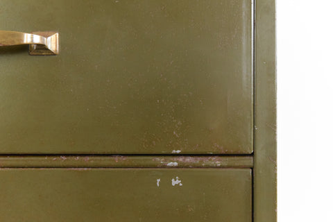 Vintage Green Metal Filing Cabinet by Remington