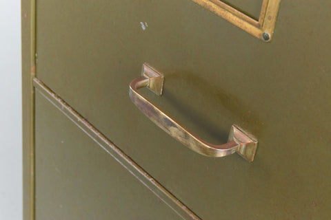 Vintage Green Metal Filing Cabinet by Remington