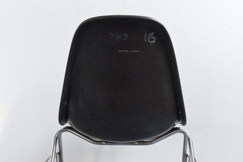 Vintage Single Green Upholstered Stacking DSS Eames Chair for Herman Miller