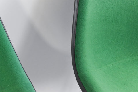 Vintage Single Green Upholstered Stacking DSS Eames Chair for Herman Miller