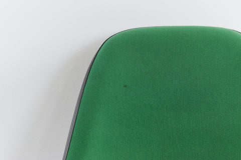 Vintage Single Green Upholstered Stacking DSS Eames Chair for Herman Miller