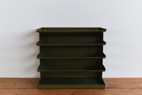 Vintage Green Metal Desk Tidy / Letter / Paper Rack by Veteran Series
