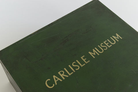 Vintage Green Wooden Ex-Museum of Carlisle Storage Box
