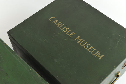 Vintage Green Wooden Ex-Museum of Carlisle Storage Box