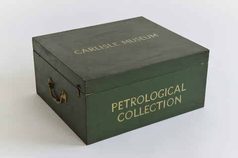 Vintage Green Wooden Ex-Museum of Carlisle Storage Box