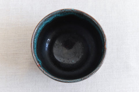 Vintage Green and Terracotta Small Studio Pottery Pot by Youghal Pottery of Ireland