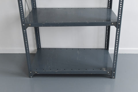 Vintage Grey Blue Dexion Industrial Adjustable Metal Shelving