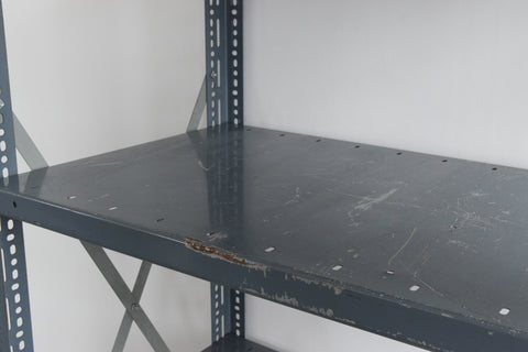 Vintage Grey Blue Dexion Industrial Adjustable Metal Shelving