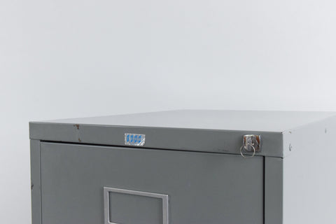 Vintage Grey Metal 3 Drawer Filing Cabinet by Thurnams