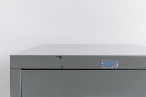 Vintage Grey Metal 3 Drawer Filing Cabinet by Thurnams